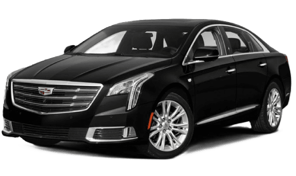 A sleek black luxury sedan with modern design.