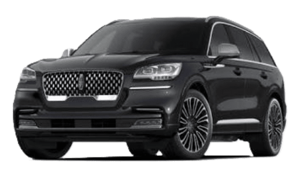 Black luxury SUV with sleek design and polished wheels.