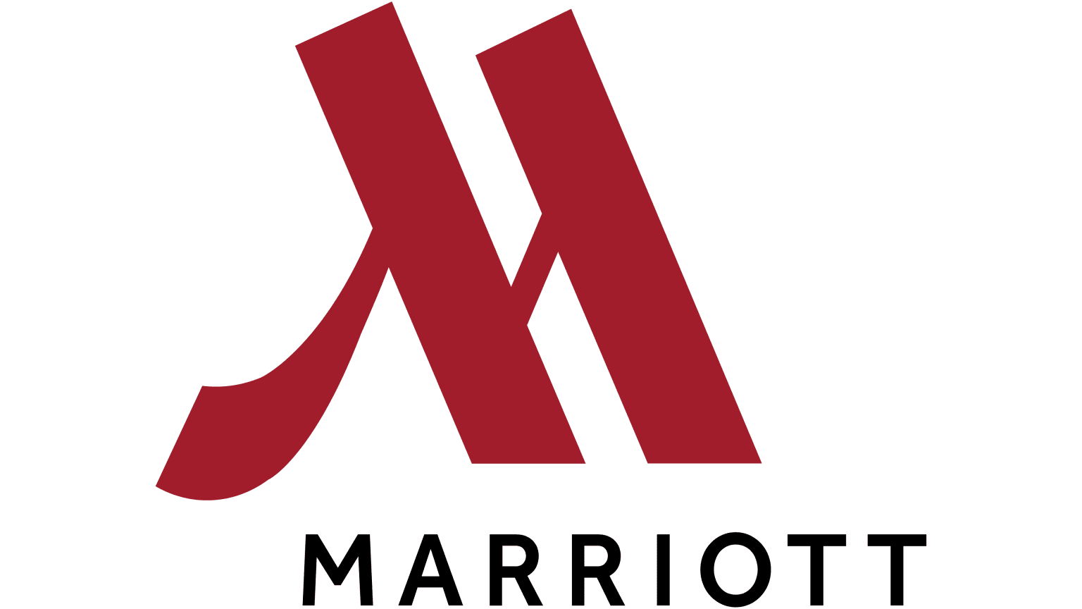 Marriott logo with stylized 'M' in red and black text.